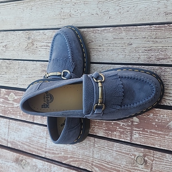 Dr. Martens Adrian Snaffle Loafer Washed Demin Unisex Women's size 10, Men's 9 - Picture 3 of 9